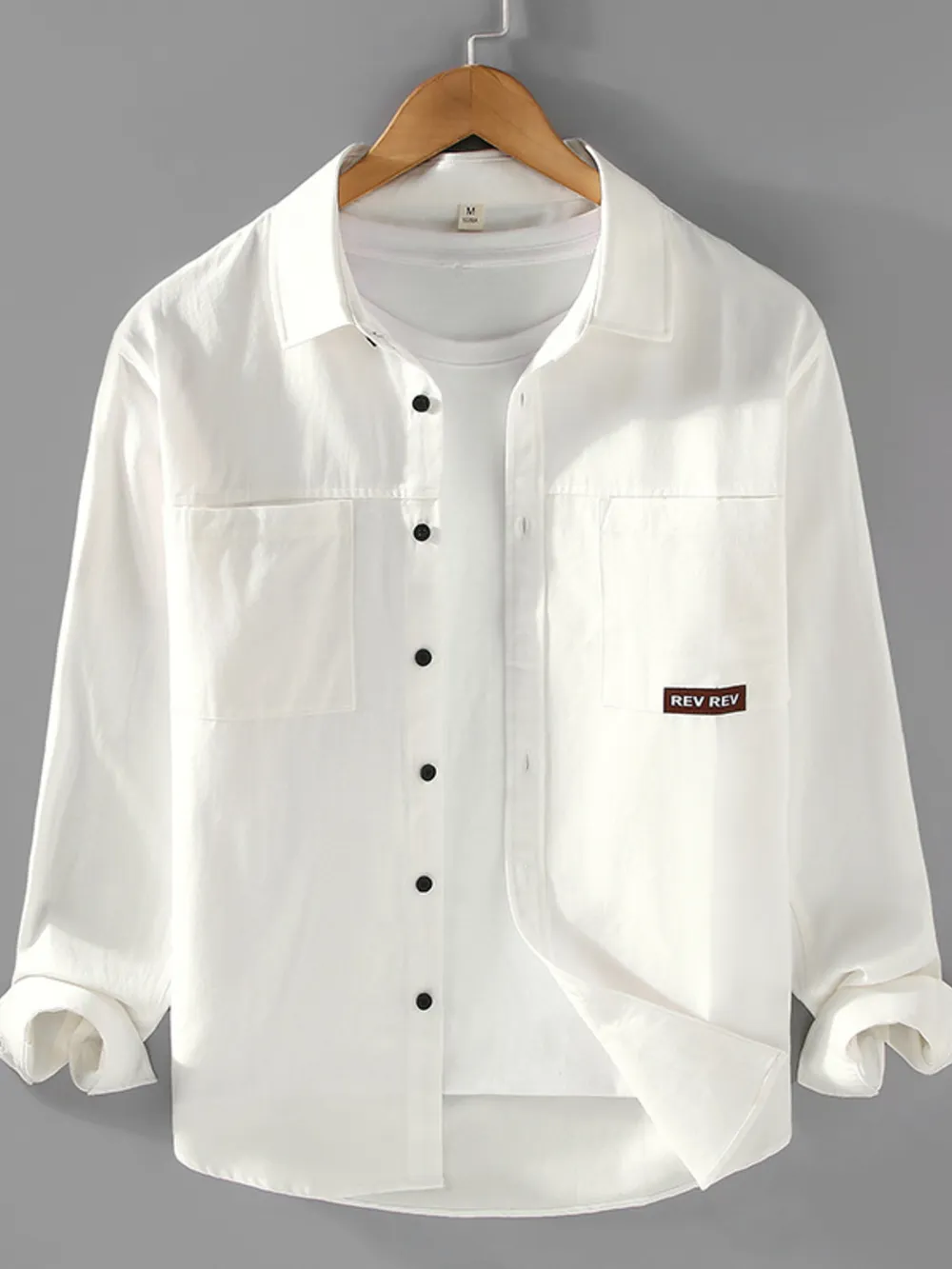 Men's Plus Size Button Up Long Sleeve Shirt, image 7