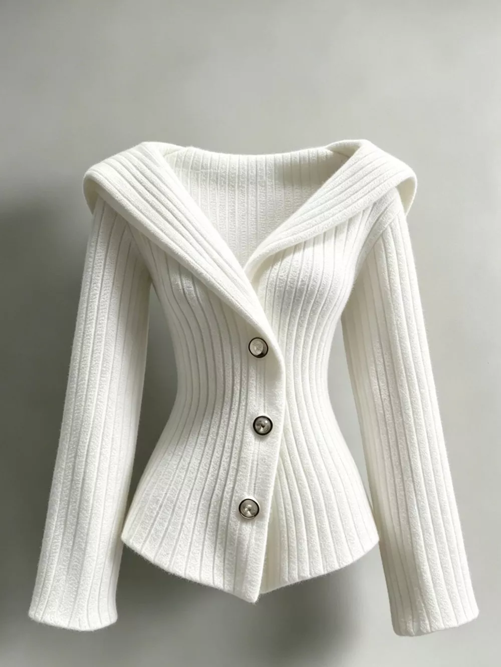 Full Size Ribbed Knit Button-Down Front Cardigan Plus Size, image 9