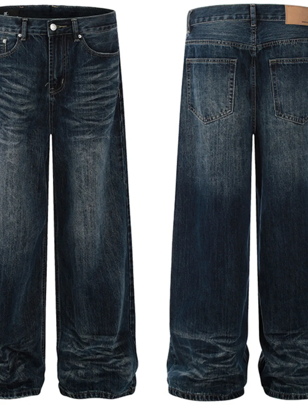 Men's Washed Wide-Leg Jeans, image 4