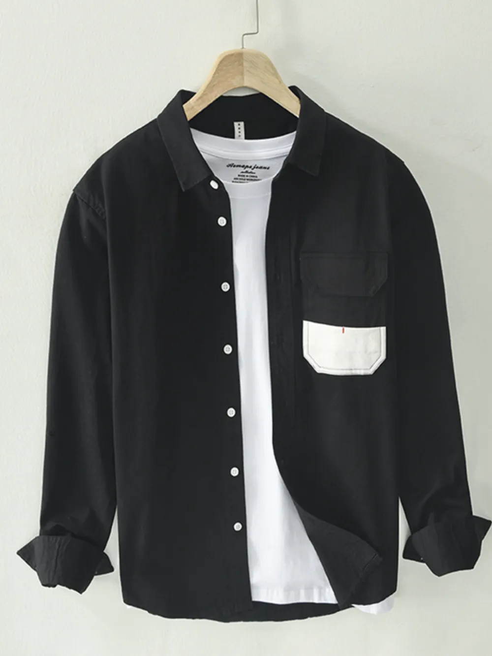 Men's Plus Size Button Up Long Sleeve Shirt