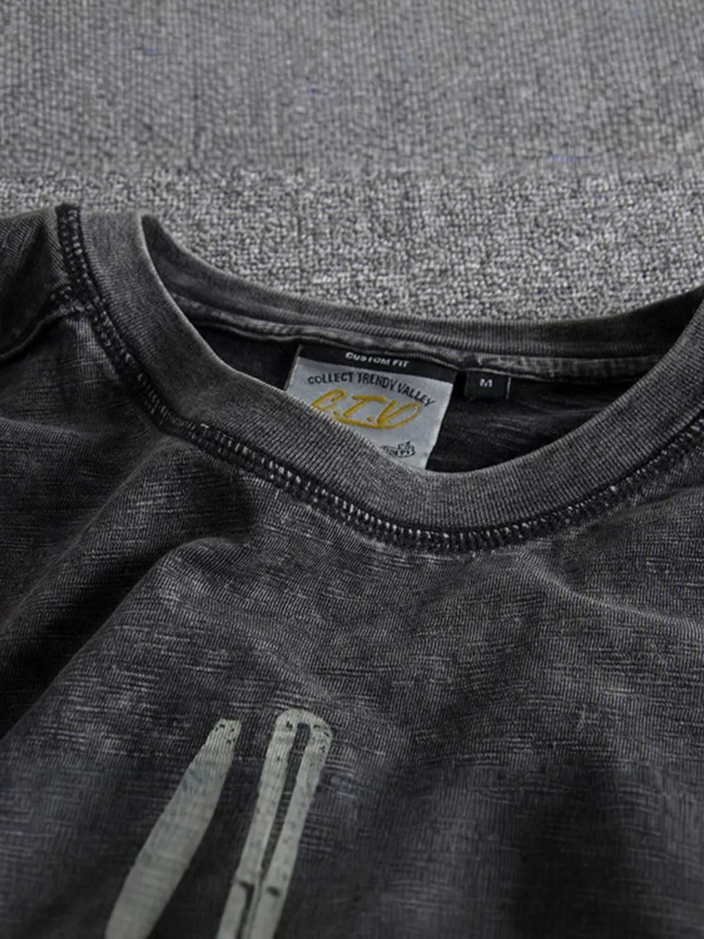 Men's Letter Round Neck Short Sleeve T-Shirt, image 5