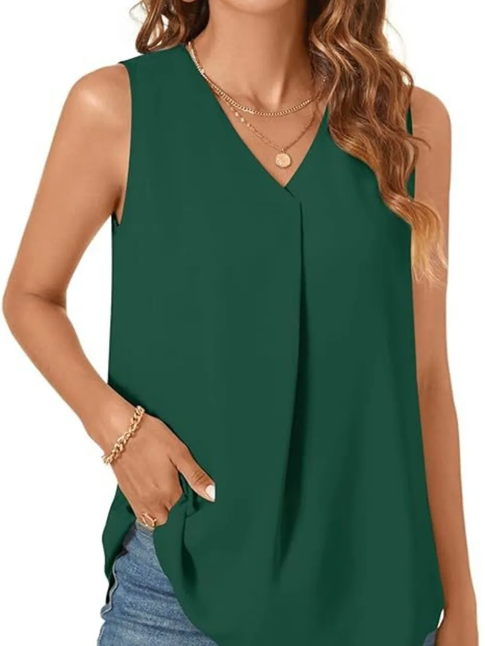 Full Size V-Neck Sleeveless Tank Top Plus Size, image 25