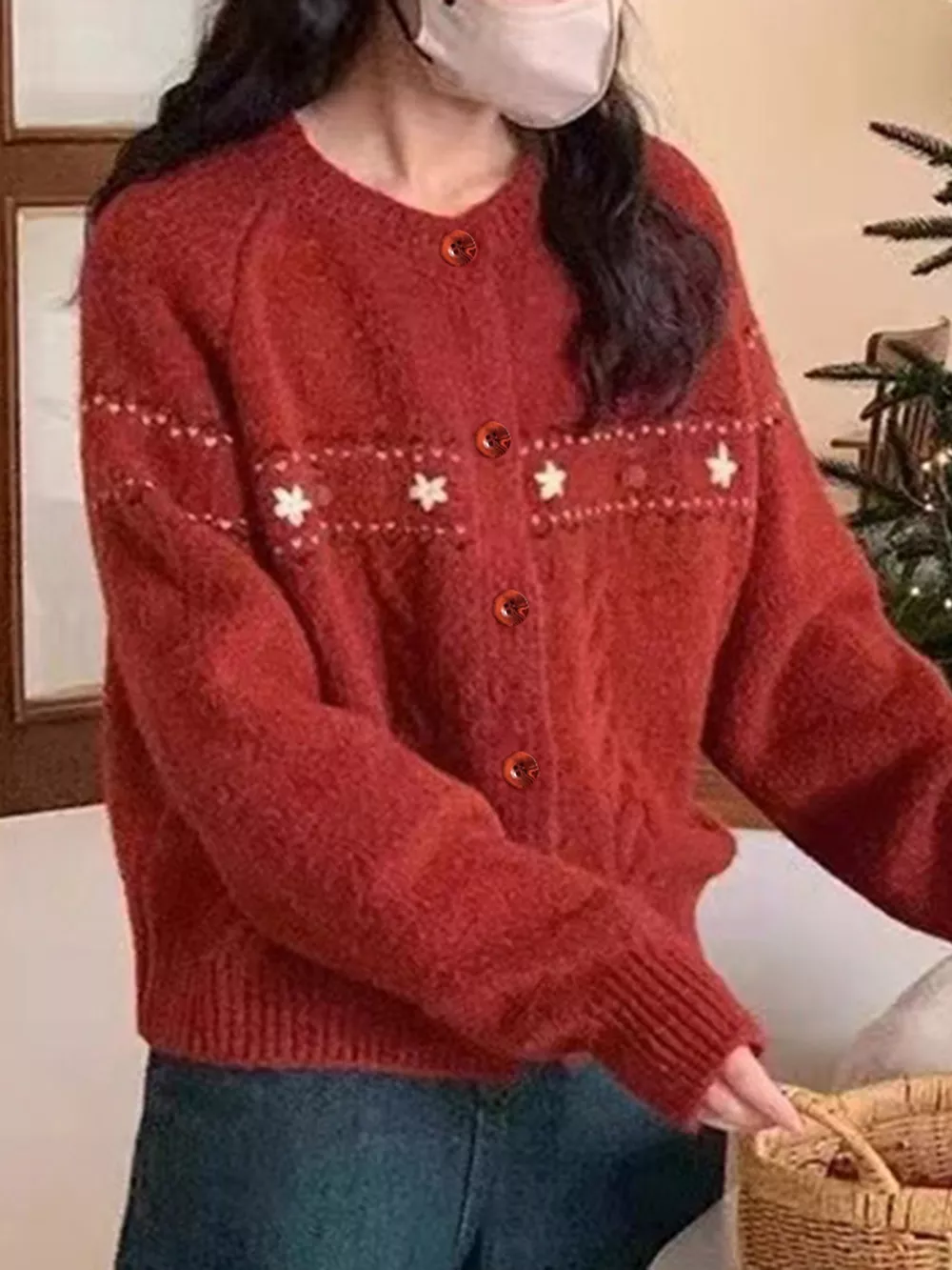 Cable Knit Button Up Cardigan, image 10