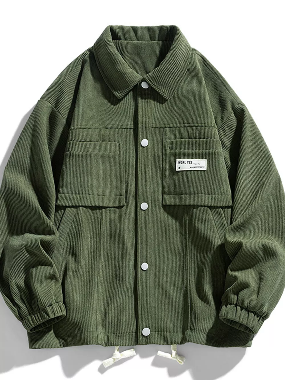 Men's Plus Size Corduroy Button-Down Jacket, image 4