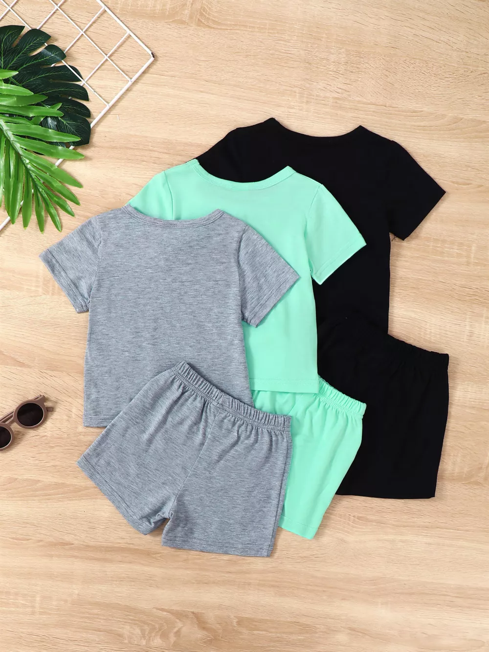 Children's Tropical Palm Tree Casual Tee and Shorts 6-Piece Set, image 5