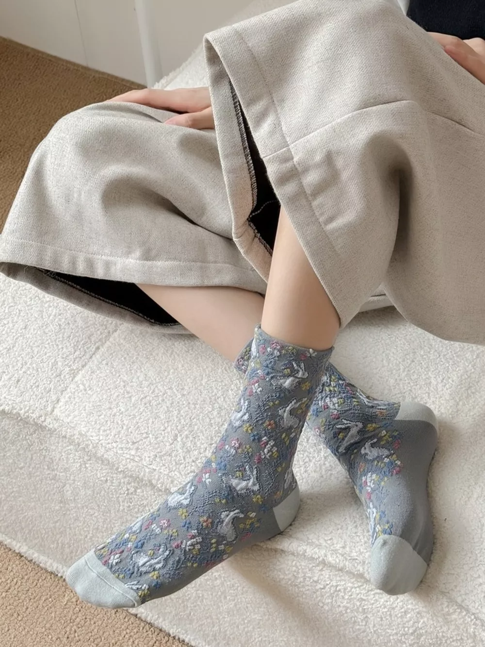 Floral Cotton Socks, image 4