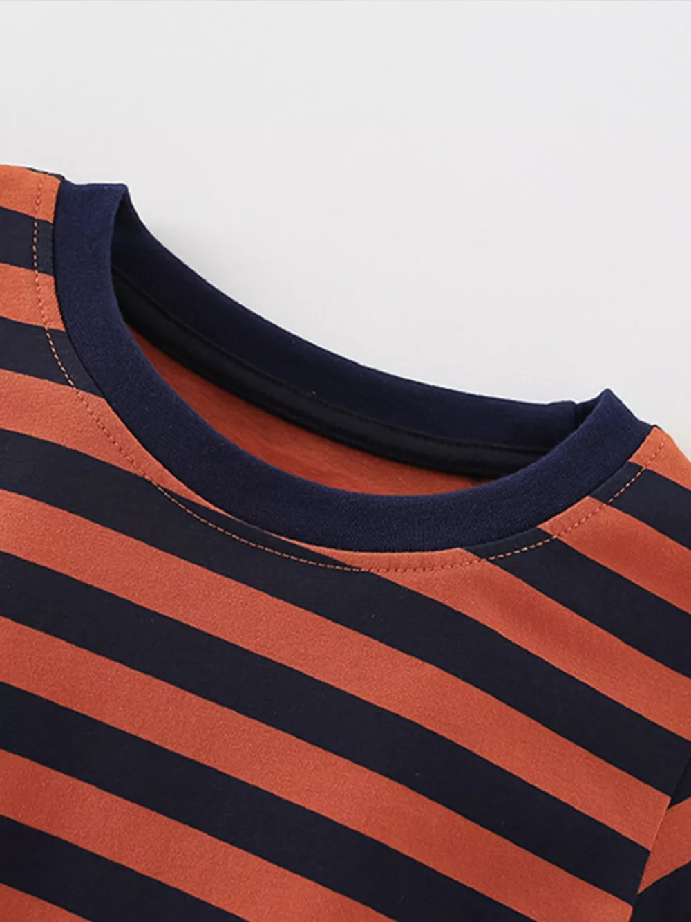 Children's Striped Round Neck Top and Shorts Set, image 4