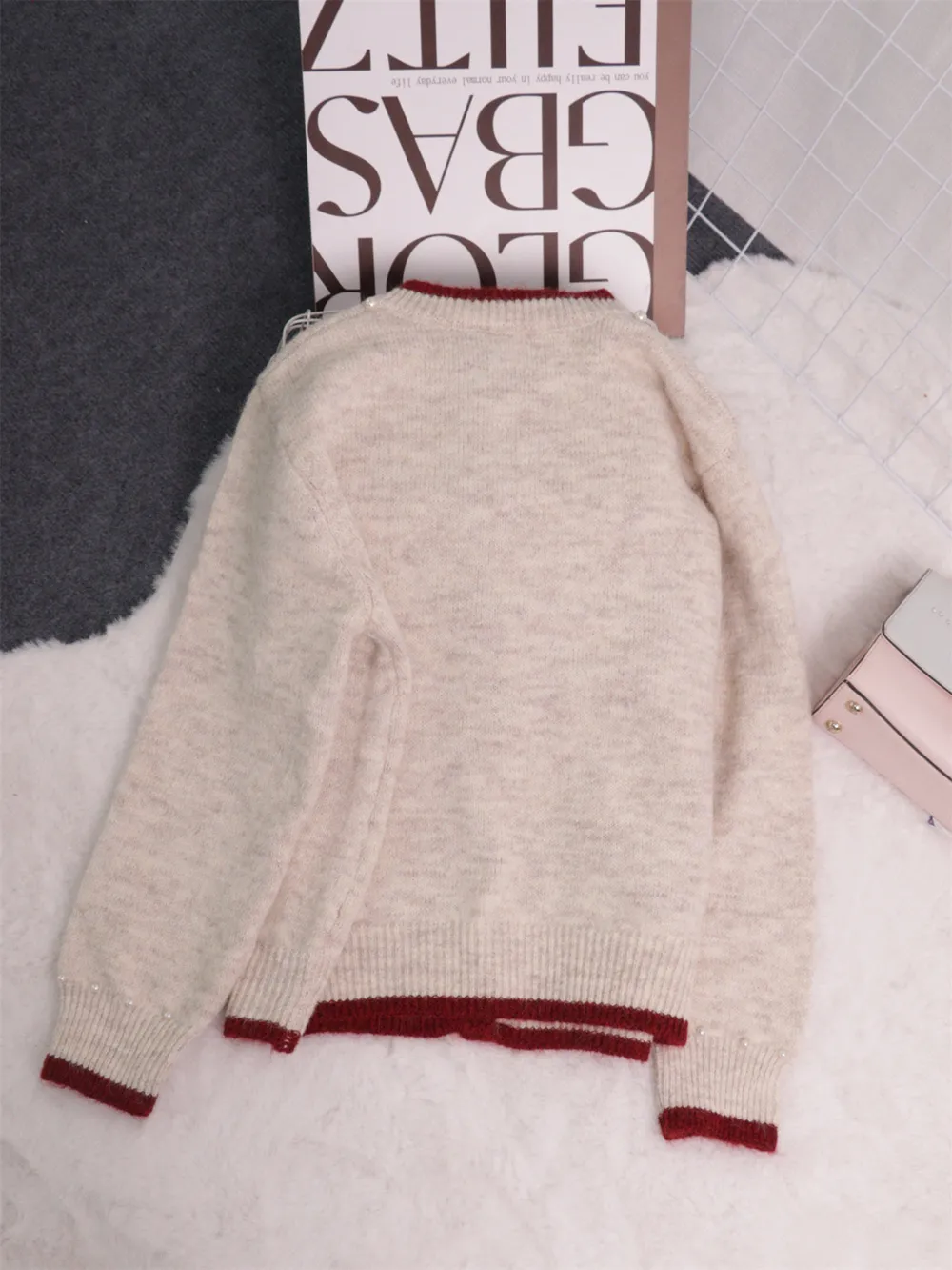Pearl Embellished Button-Front Cardigan, image 16