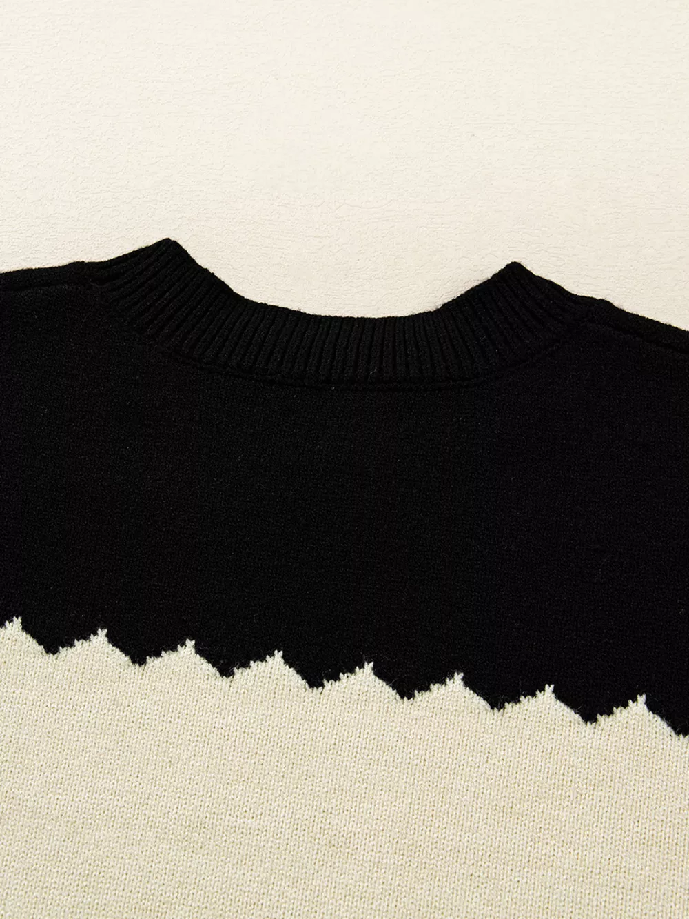 Color Block Crew Neck Drop Shoulder Sweater, image 8