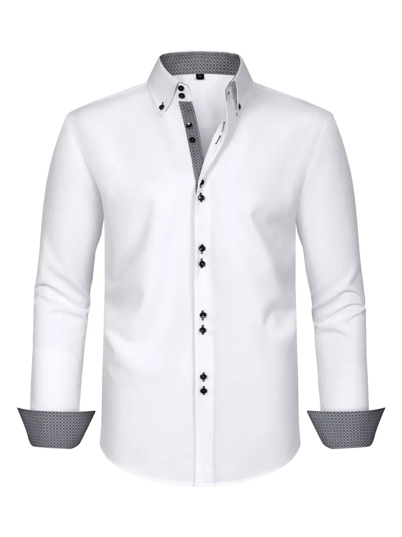 Men's Full Size Button-Down Casual Shirt with Contrast Cuffs Plus Size, image 10