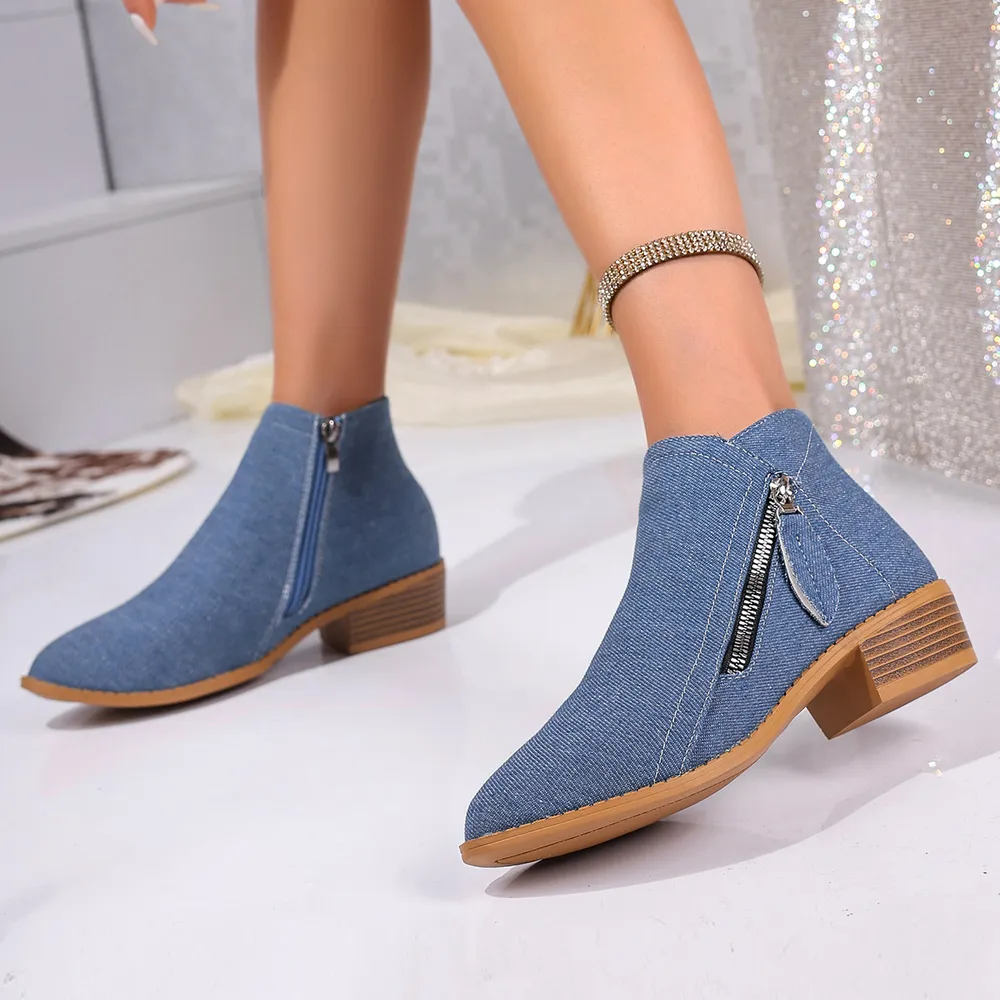 Point Toe Block Heels Boots, image 7