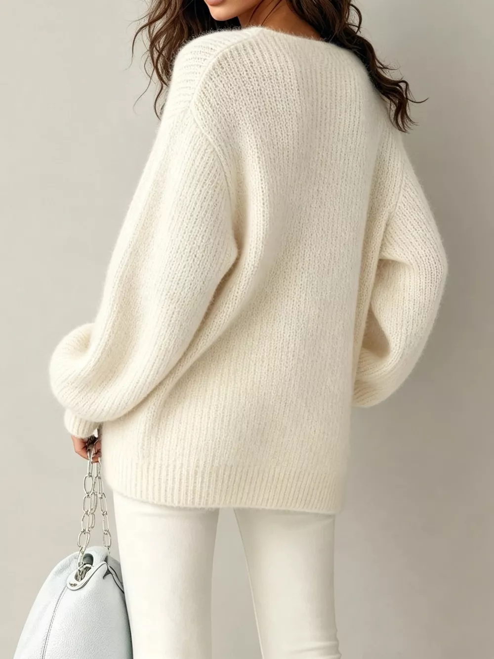 Quarter Zip Dropped Shoulder Sweater, image 2