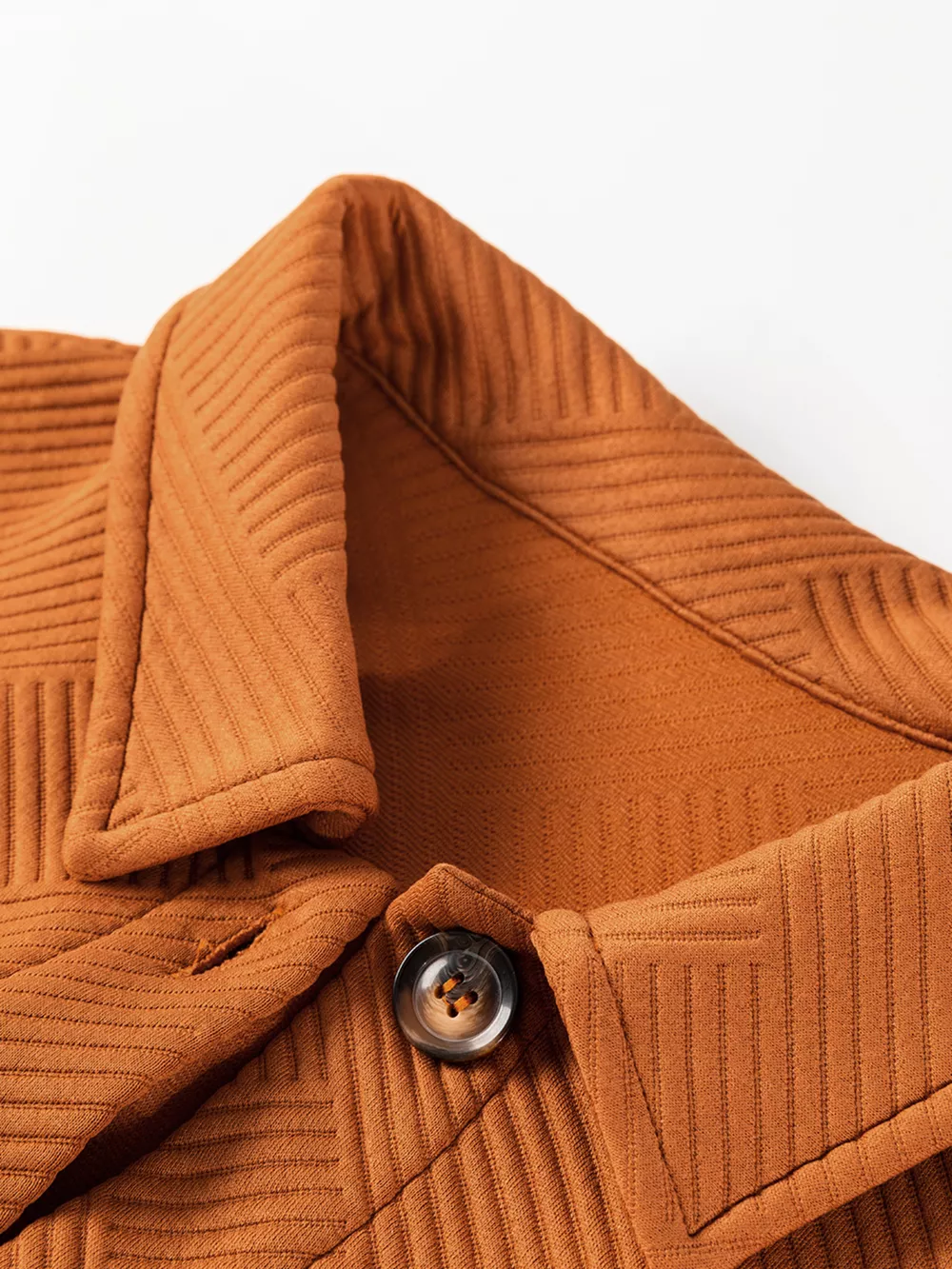 Textured Collared Drop Shoulder Buttoned Front Coat, image 7