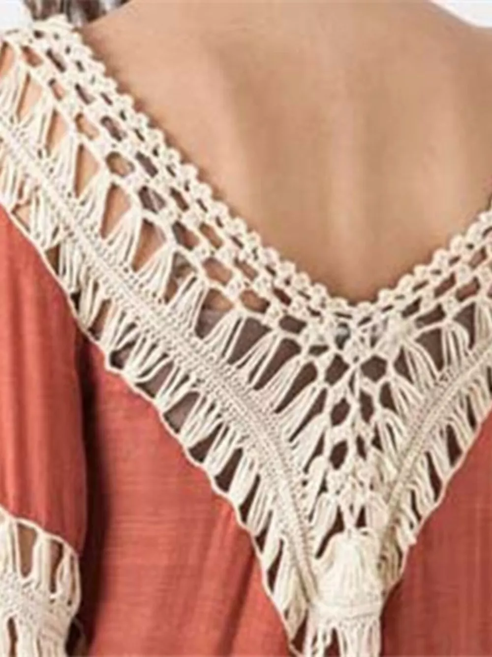 Crochet Trimmed Long Sleeve Cover Up, image 5