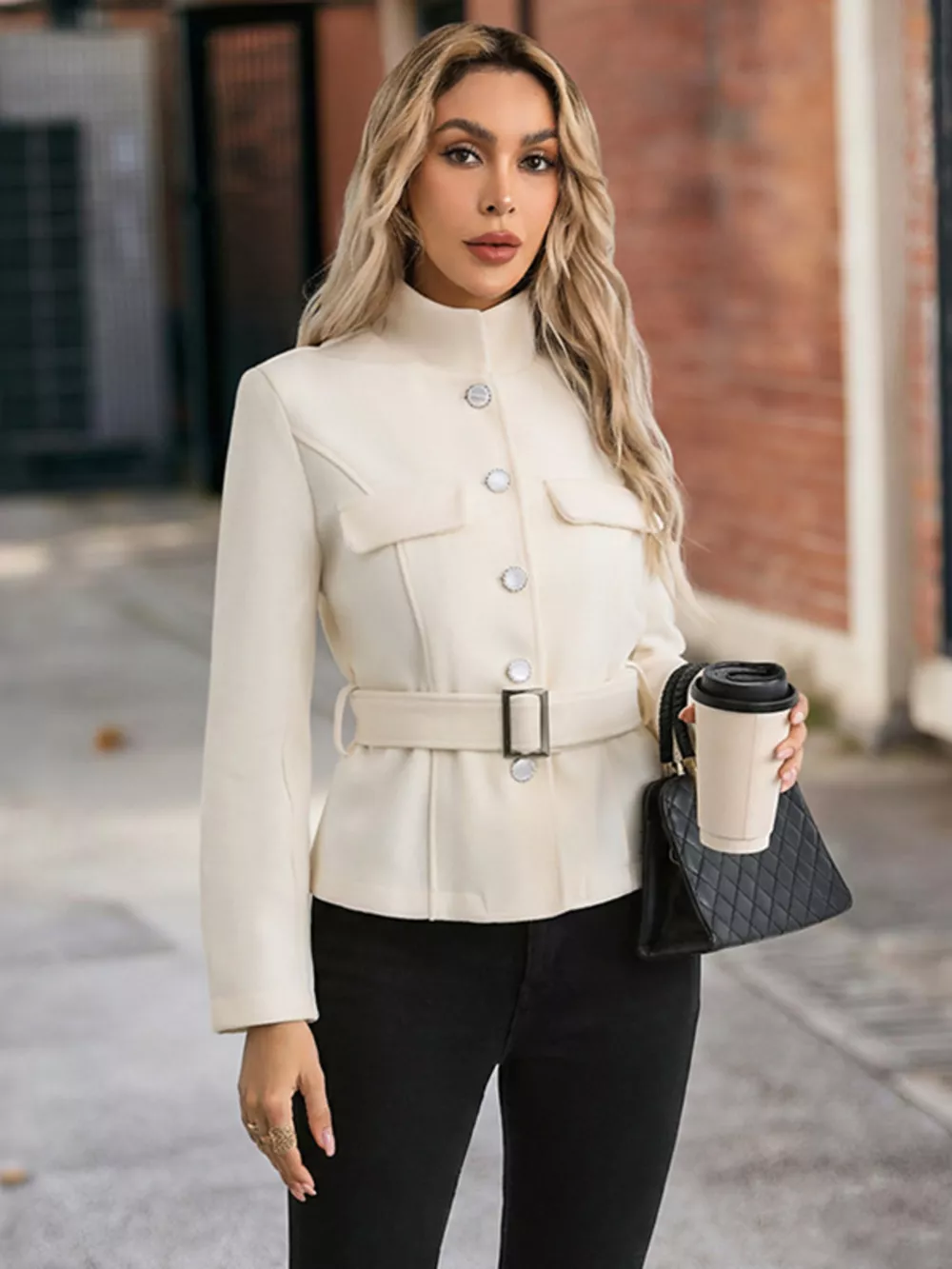 Belt Button-Up Outerwear