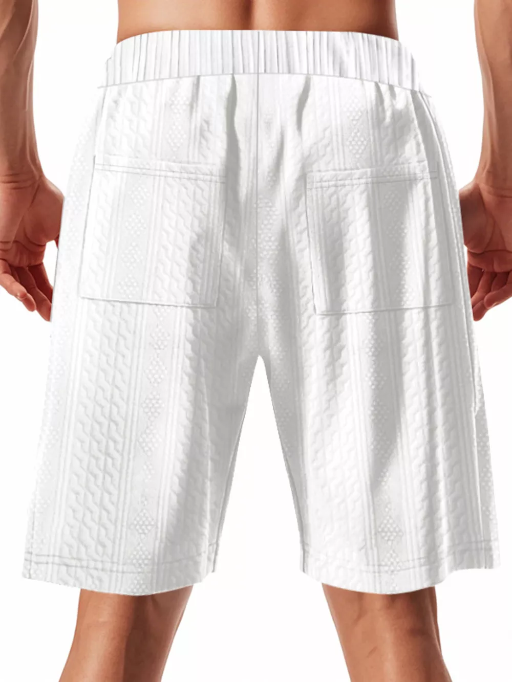 Men's Full Size Texture Drawstring Shorts Plus Size, image 10