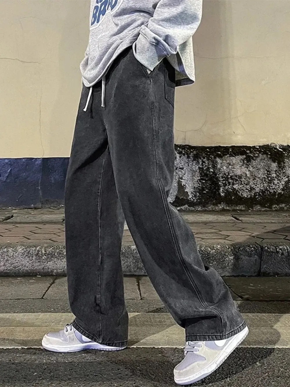 Men's Full Size Drawstring Wide Leg Jeans Plus Size, image 2