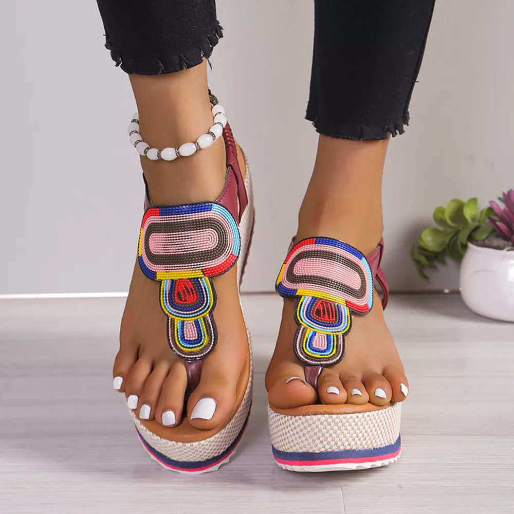 Toe Post Wedge Sandals, image 3