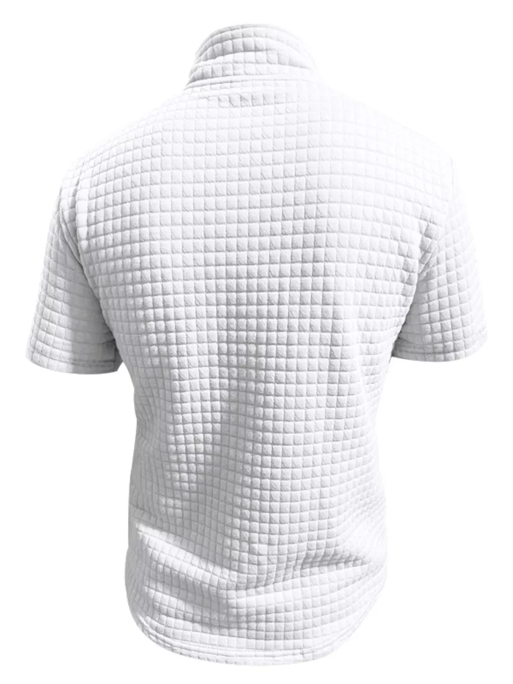 Men's Full Size Textured Short Sleeve Zipper Polo Plus Size, image 18