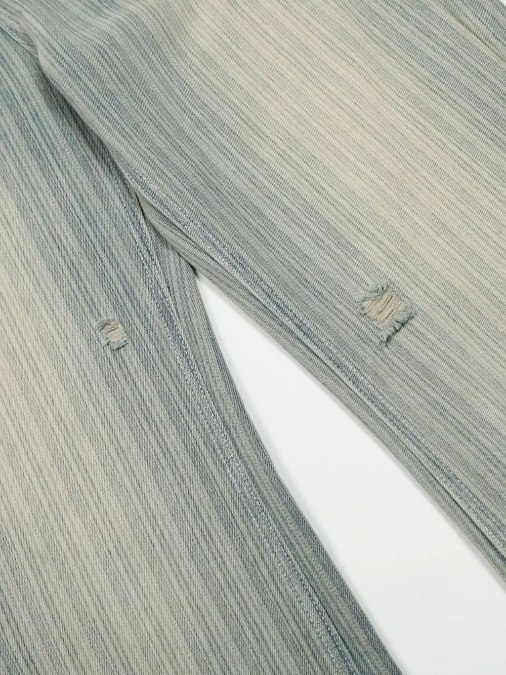 Men's Washed Pinstripe Wide Leg Jeans, image 16