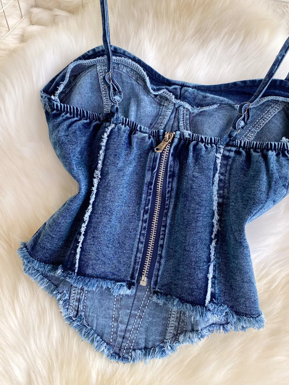 Raw Hem Denim Cami and Flare Jeans Set, image 6