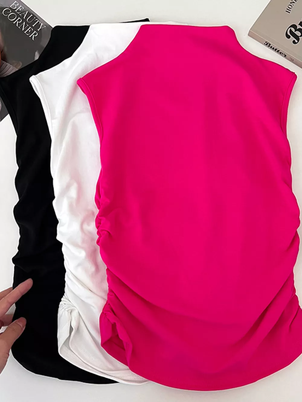 Ruched Mock Neck Tank, image 3