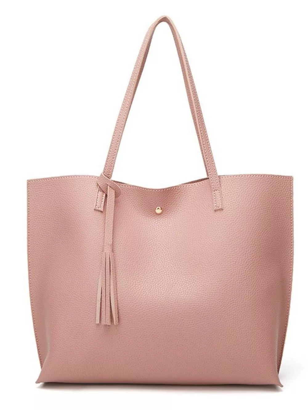 PU Leather Tote Bag with Tassel, image 5