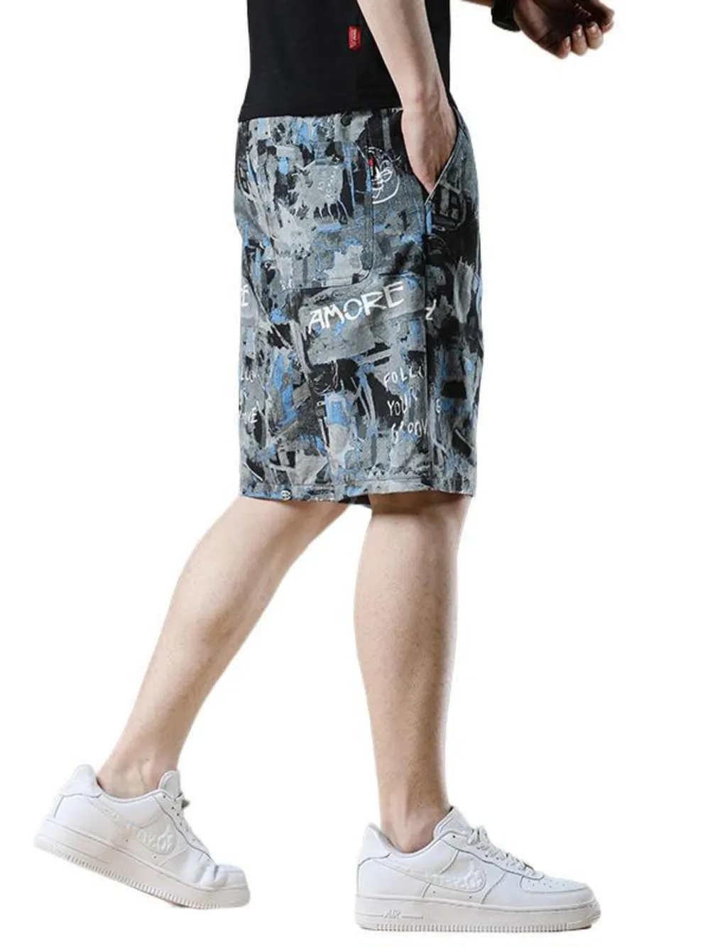 Men's Plus Size Drawstring Loose Fit Shorts, image 3