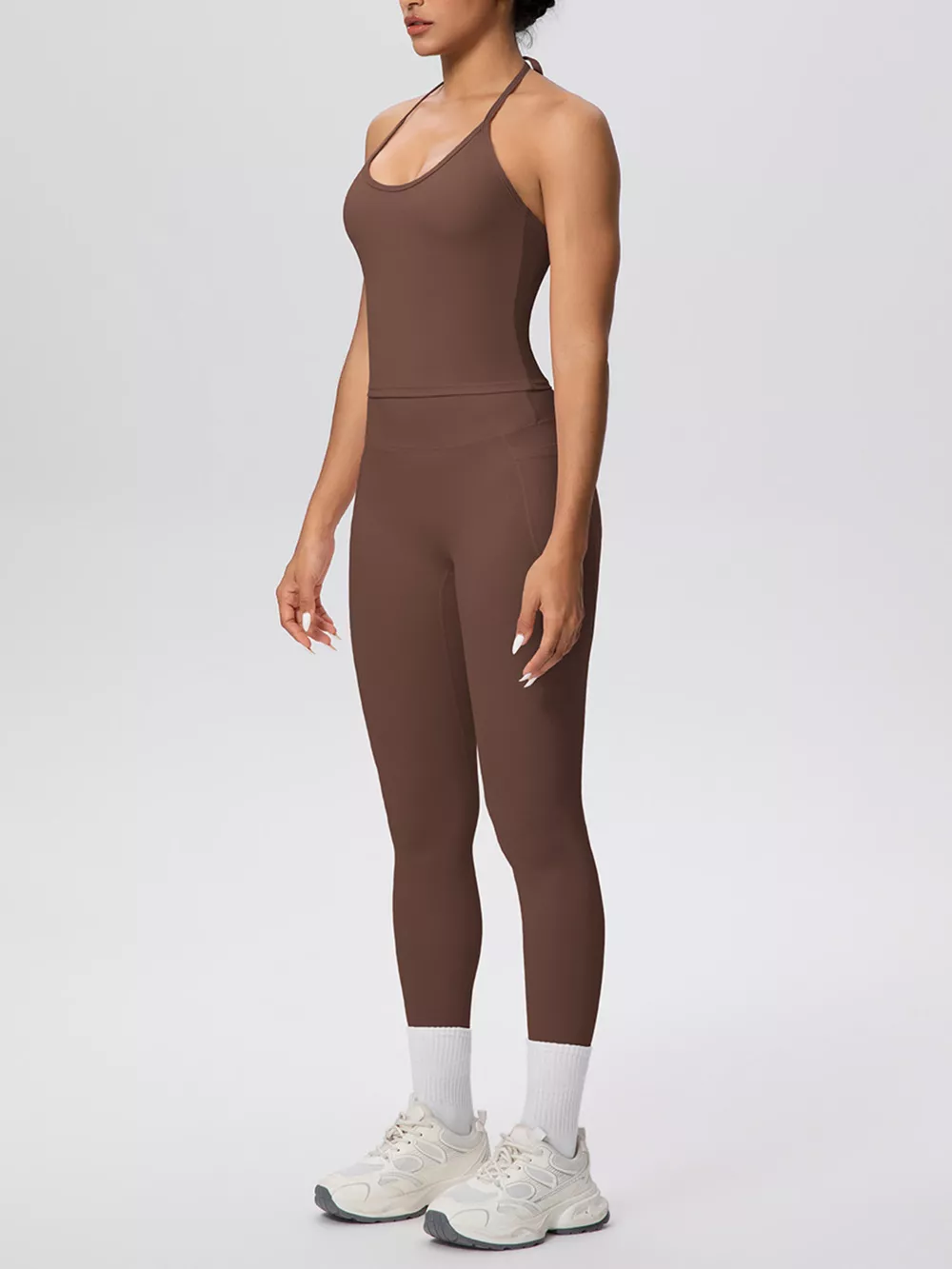 Halter Neck Cami and High-Waisted Leggings Active Set, image 17