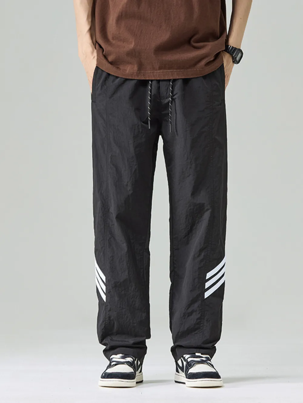 Men's Plus Size Drawstring Wide Leg Pants, image 8