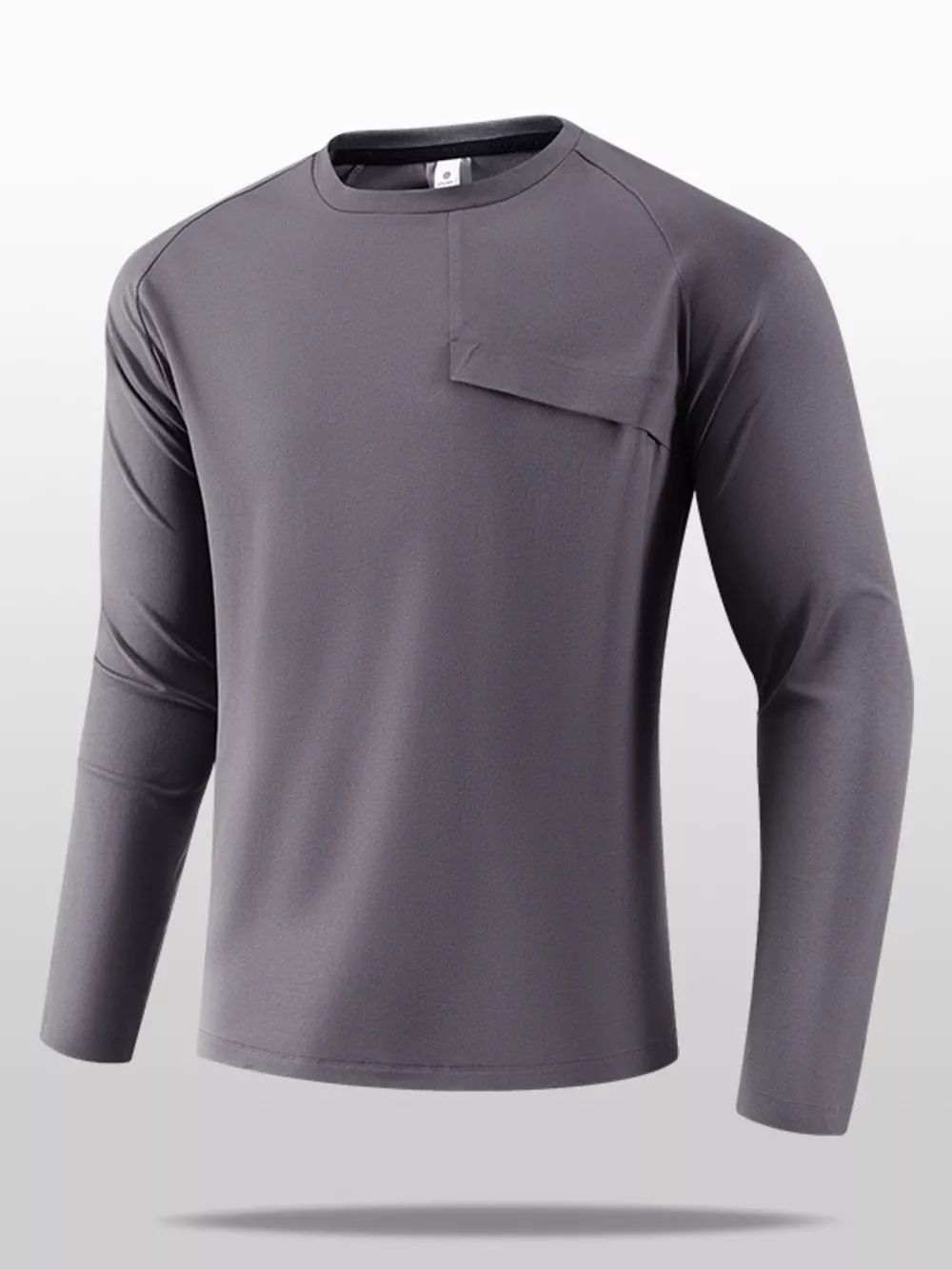 Men's Plus Size Long Sleeve T-Shirt with Pocket