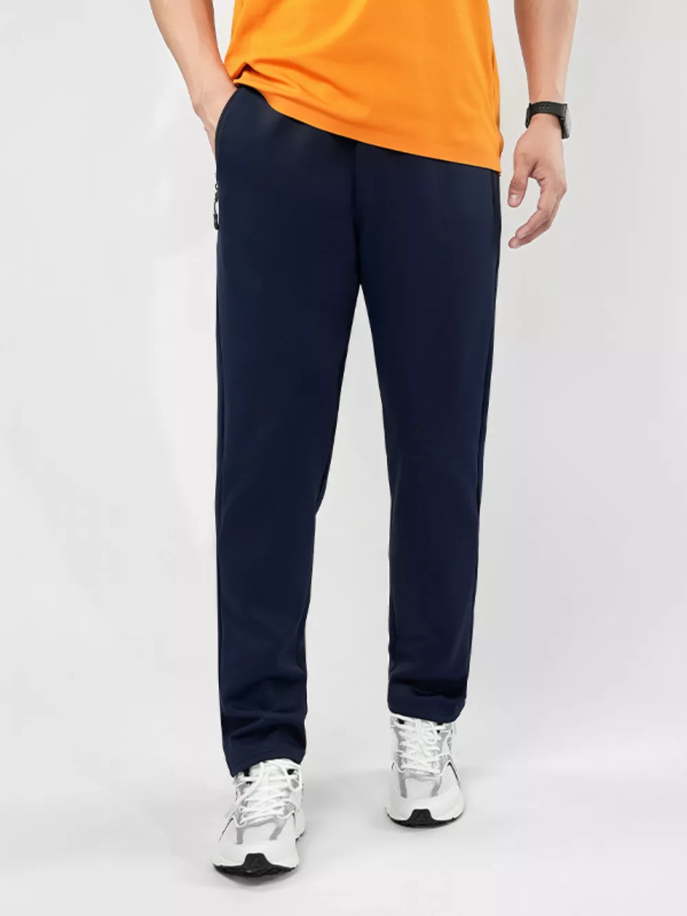 Men's Plus Size Stretch Elastic Waistband Pants with Side per Pockets