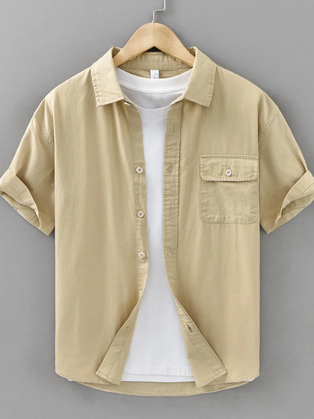 Men's Plus Size Button Up Short Sleeve Shirt, image 7