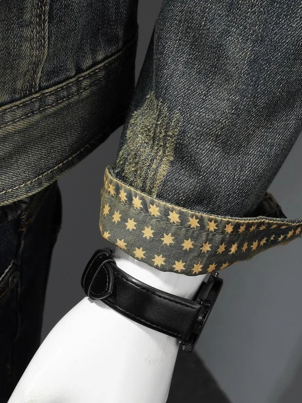 Men's Plus Size Vintage Washed Zip Up Denim Jacket, image 5