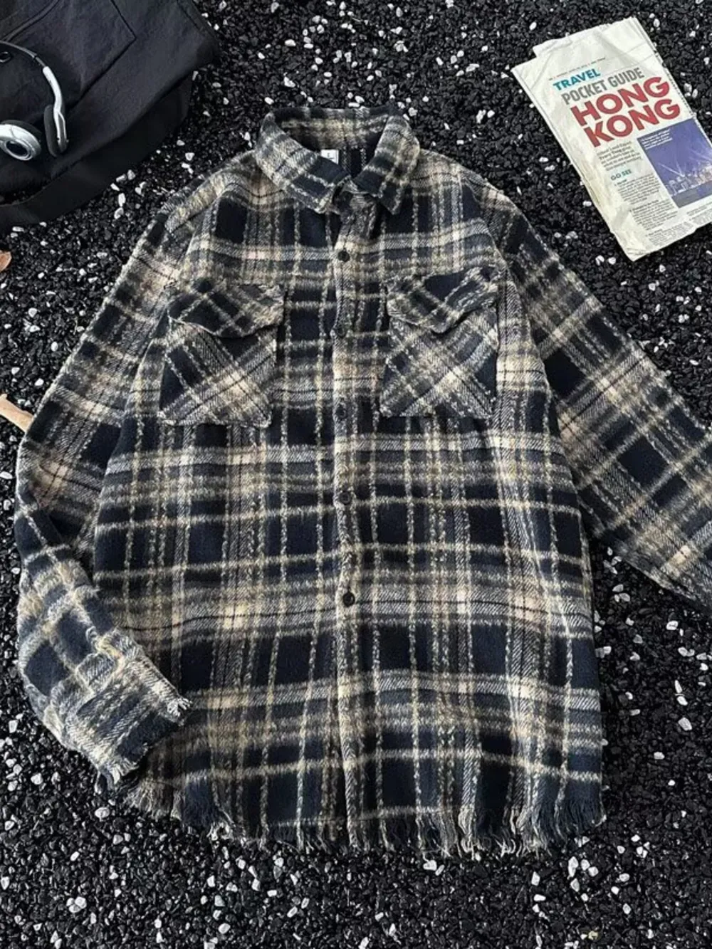 Men's Full Size Classic Plaid Flannel Button-Down Shirt Plus Size