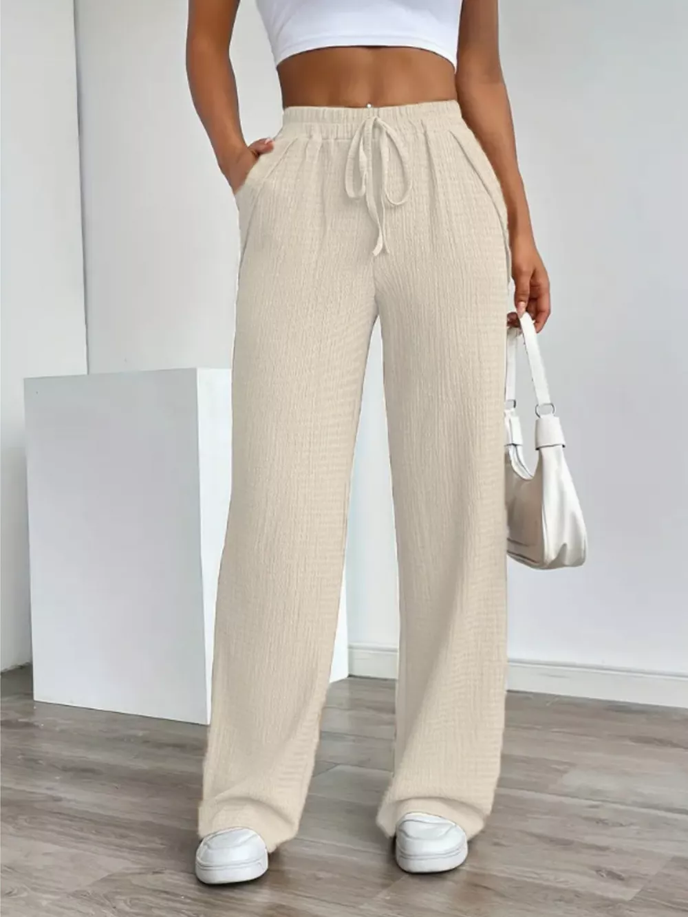 Texture Wide Leg Pants, image 9