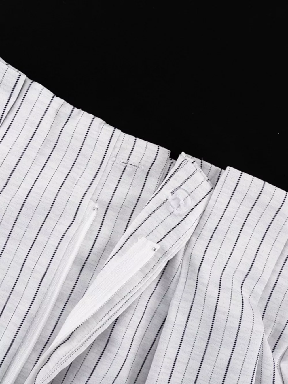 Pinstripe Cropped Blazer and Pleated Shorts Set, image 12