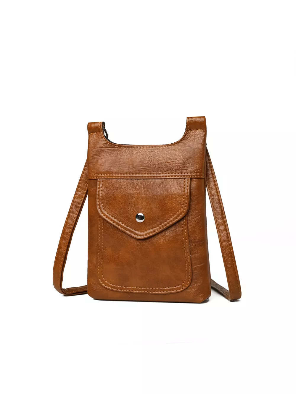 Adjustable Strap Leather Crossbody Bag, image 8