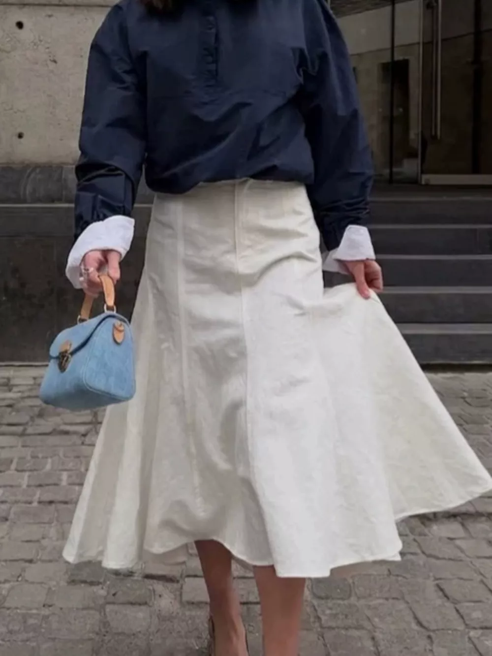 High-Waisted Mermaid Midi Skirt, image 5