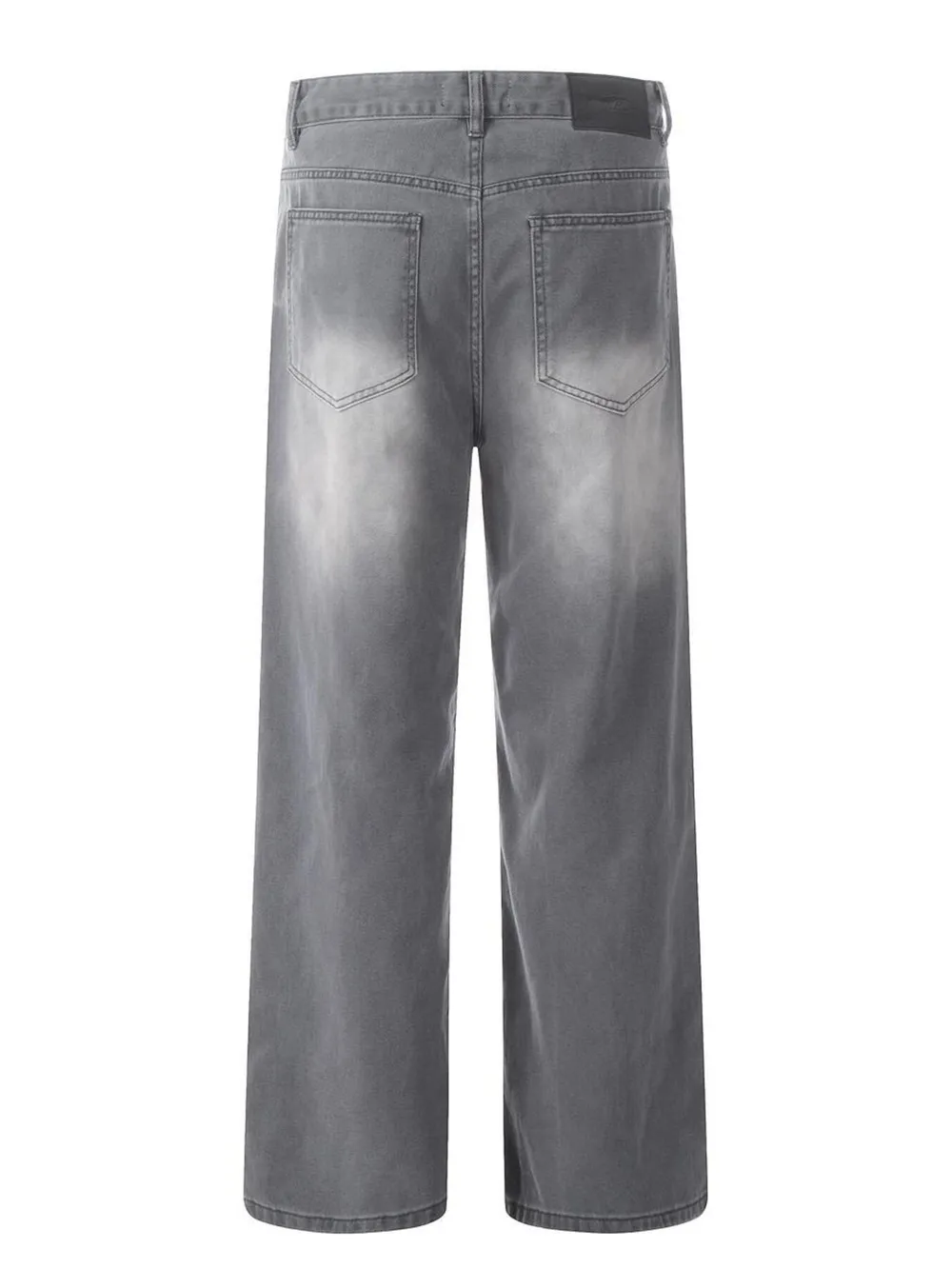 Men's Wide Leg Wash Jeans, image 6