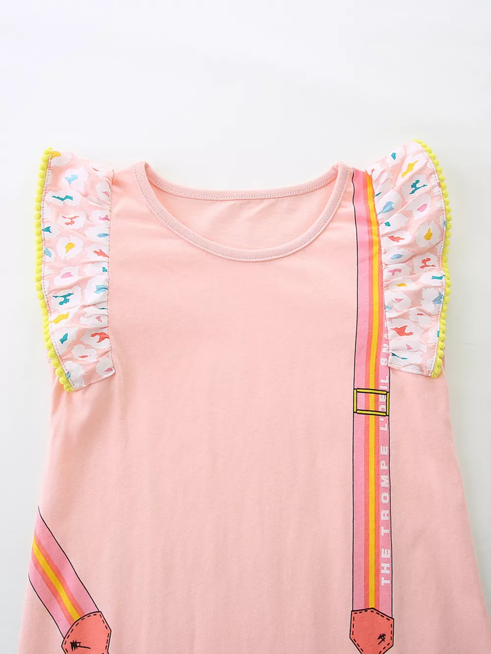 Children's Cartoon Bag Print Ruffled Dress, image 3