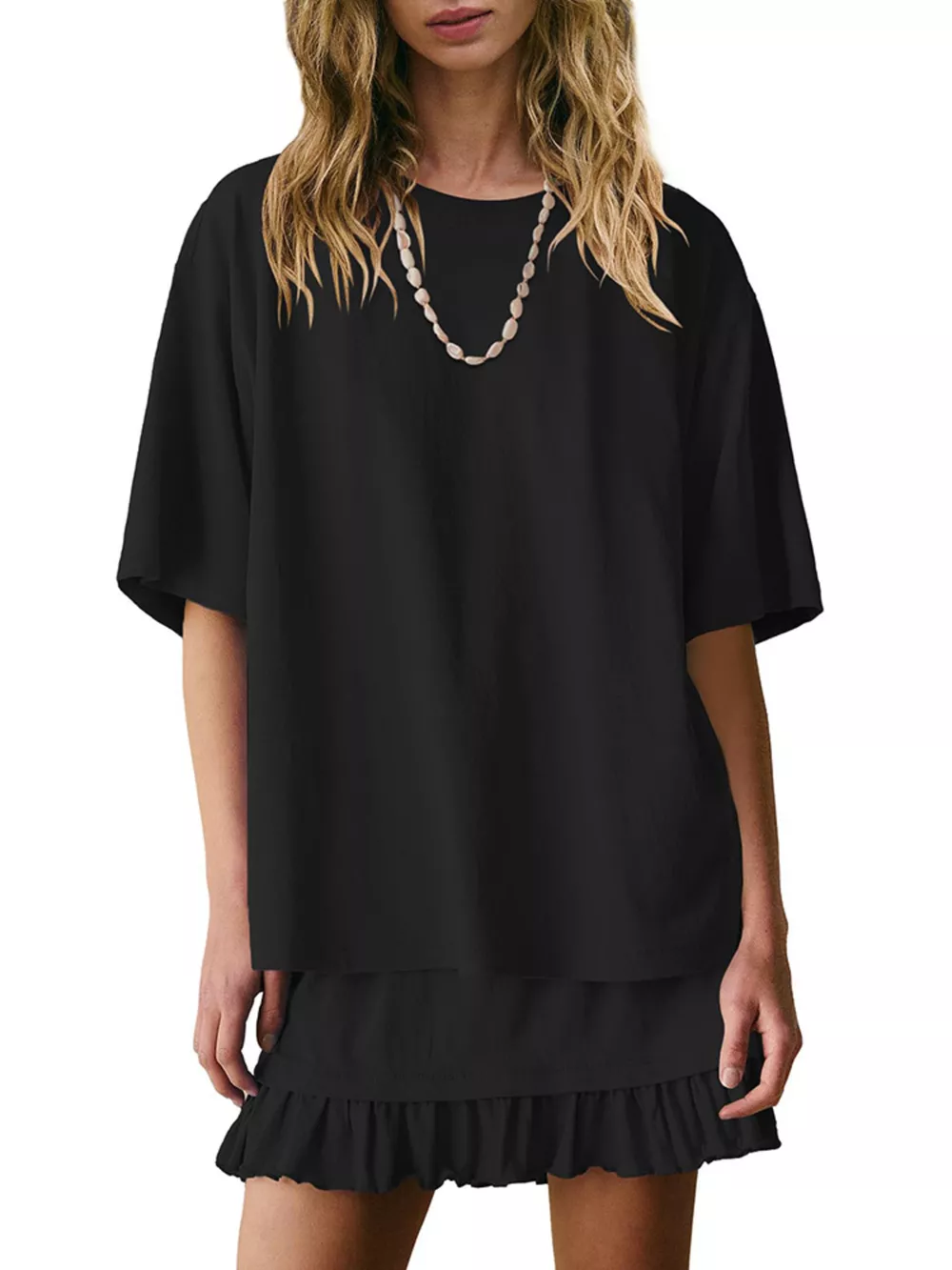 Round Neck Half Sleeve Tee and Skirt Set