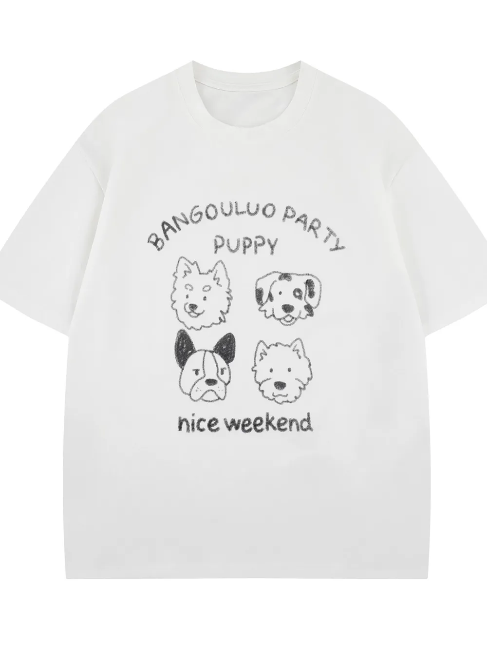 Men's Puppy Graphic Round Neck Casual T-Shirt, image 2