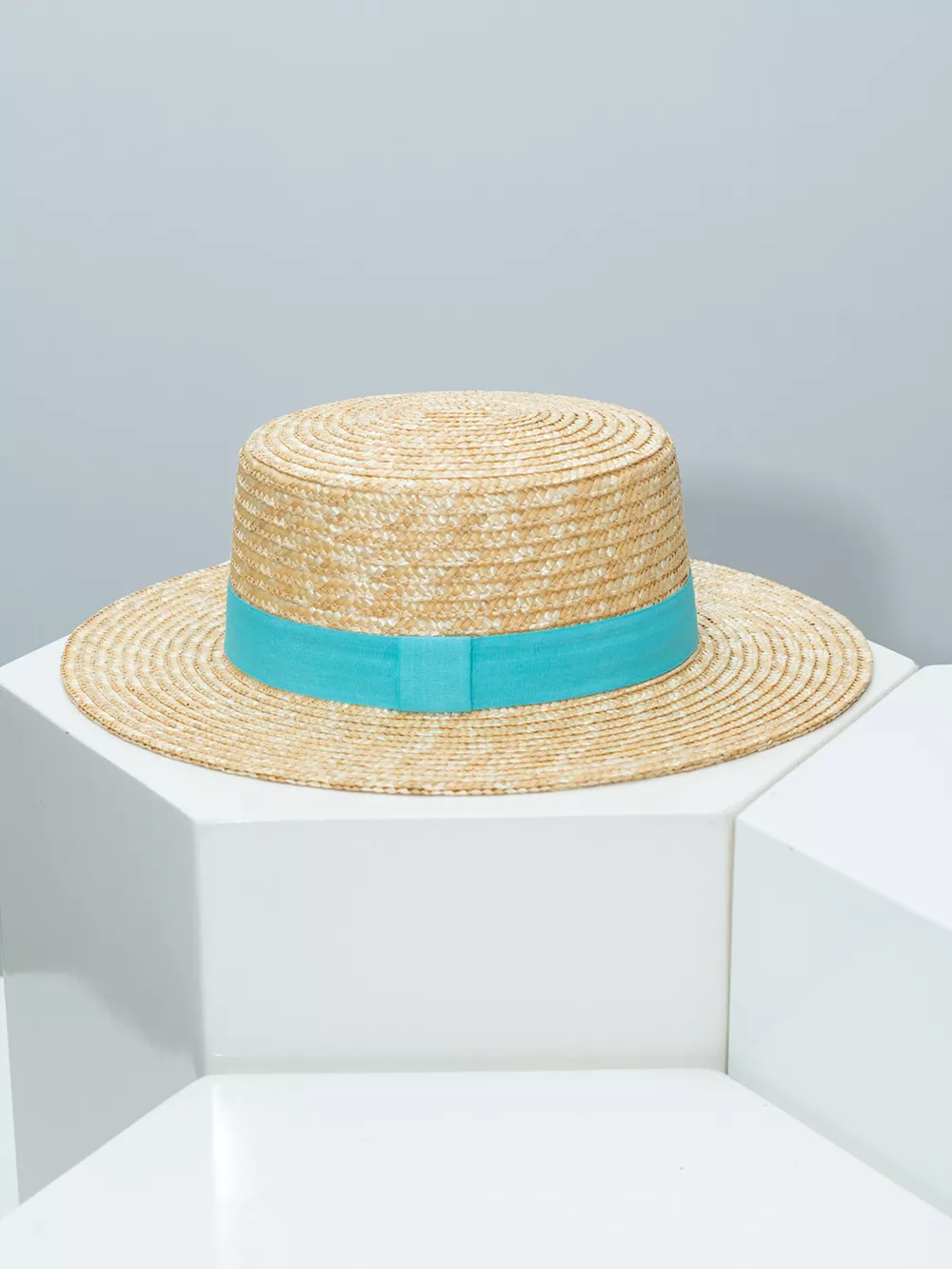 Straw Boater Hat with Ribbon, image 5