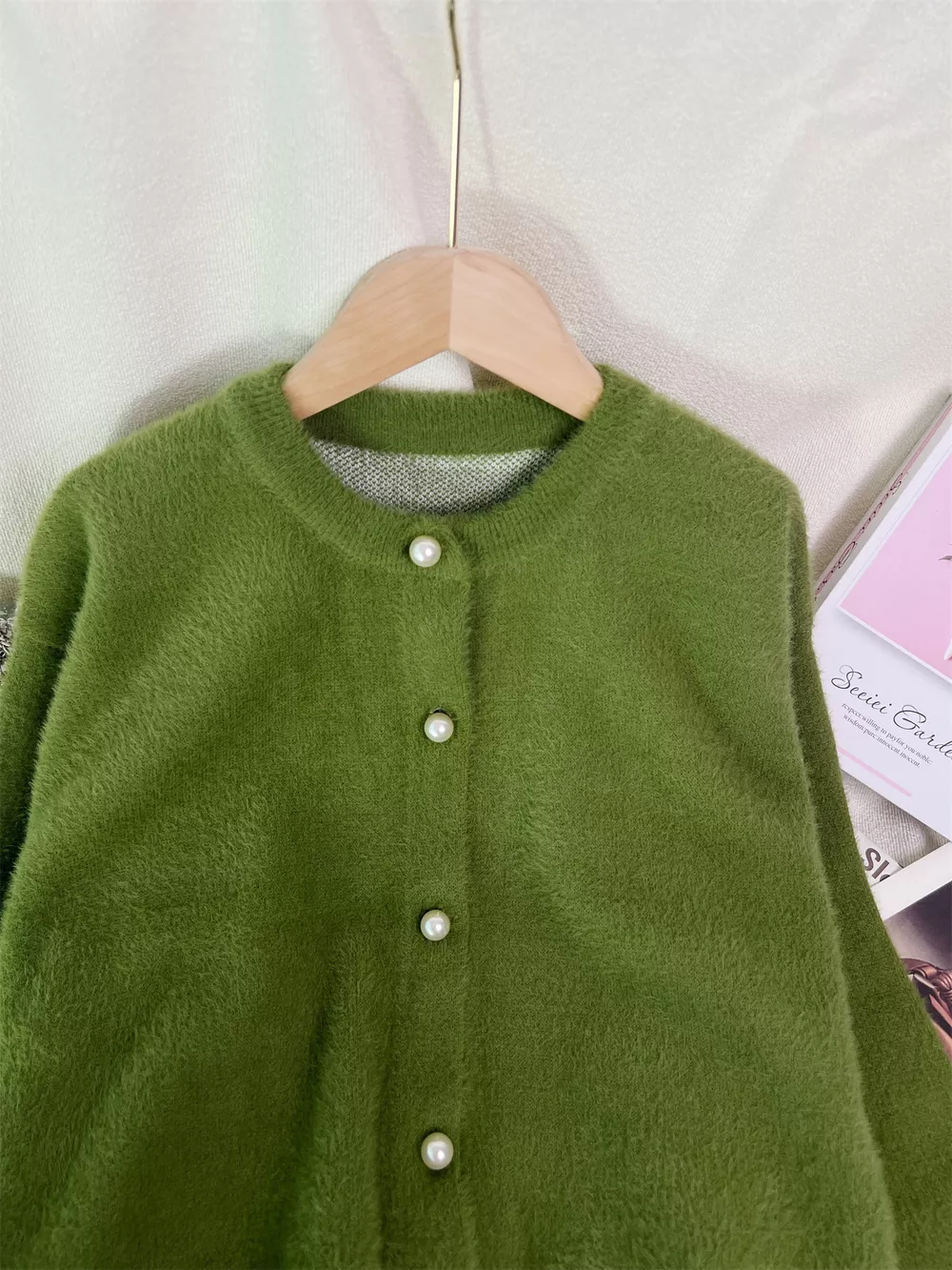 Fuzzy Knit Button Down Cardigan, image 9