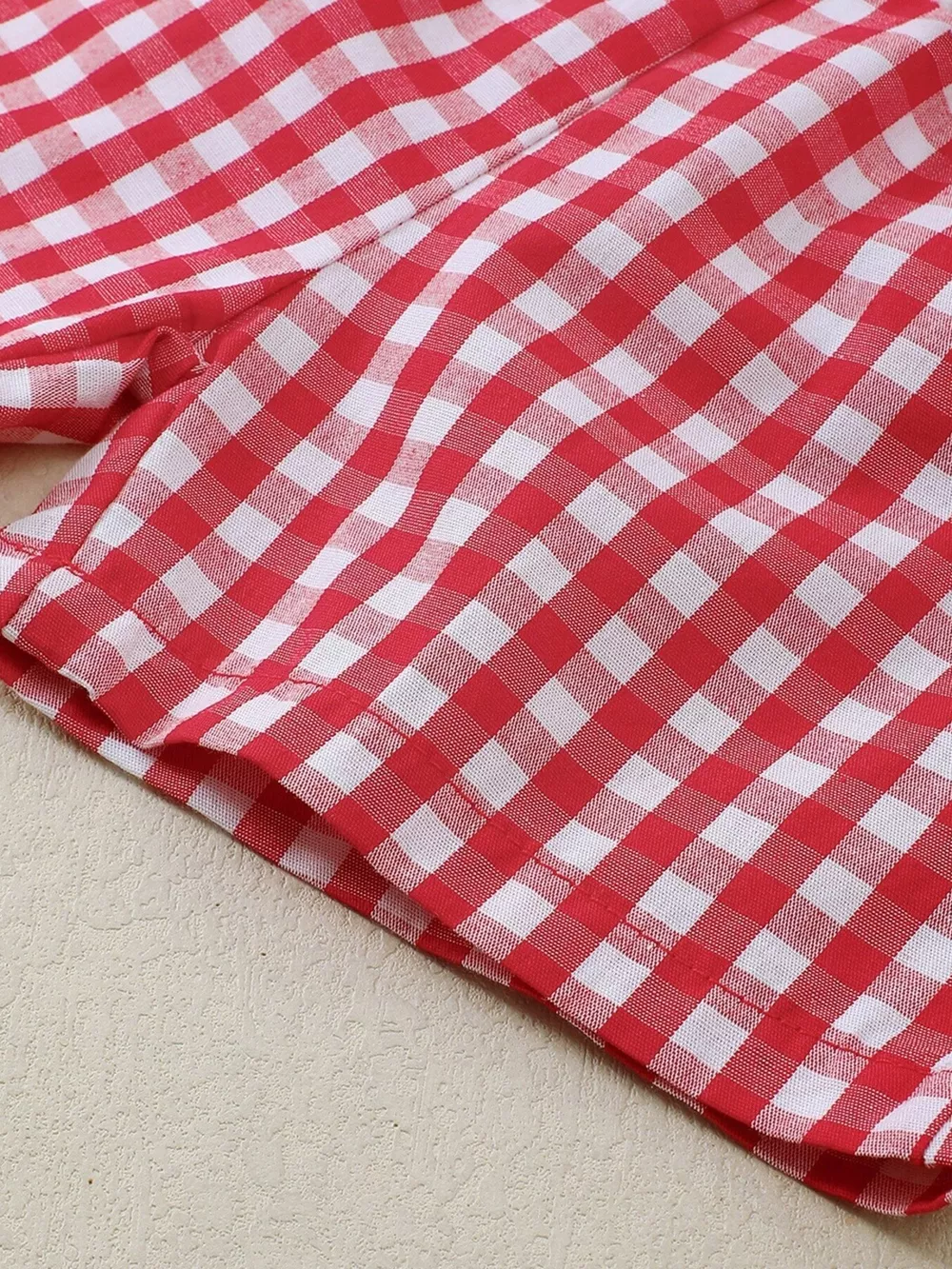 Children's XOXO Heart Print T-shirt & Gingham Shorts Set, image 6