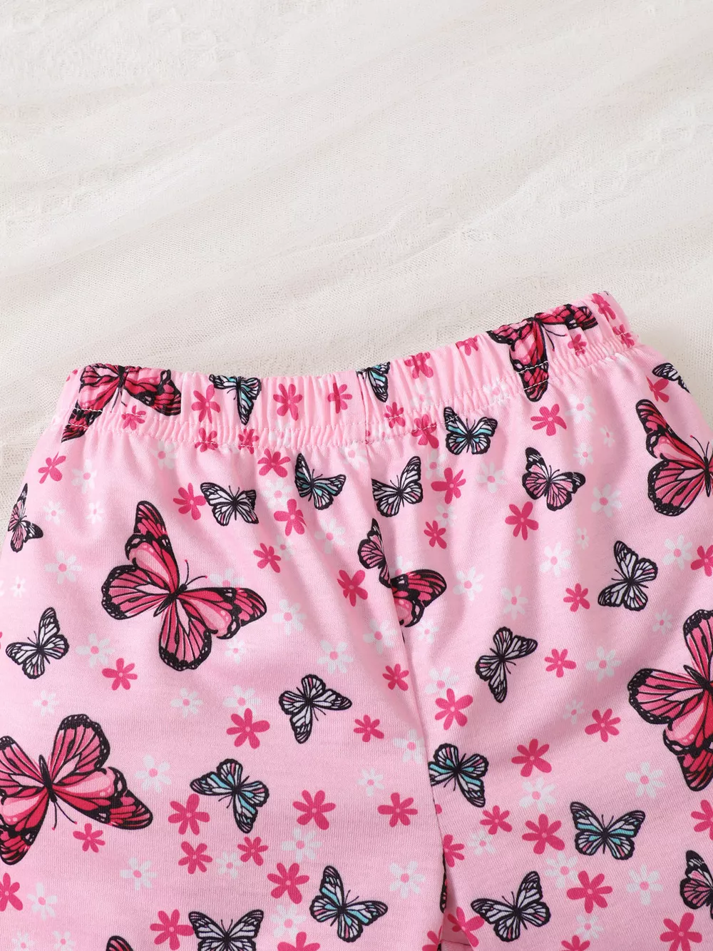 Children's Ruffled Butterfly T-Shirt and Shorts Set with Headband, image 5