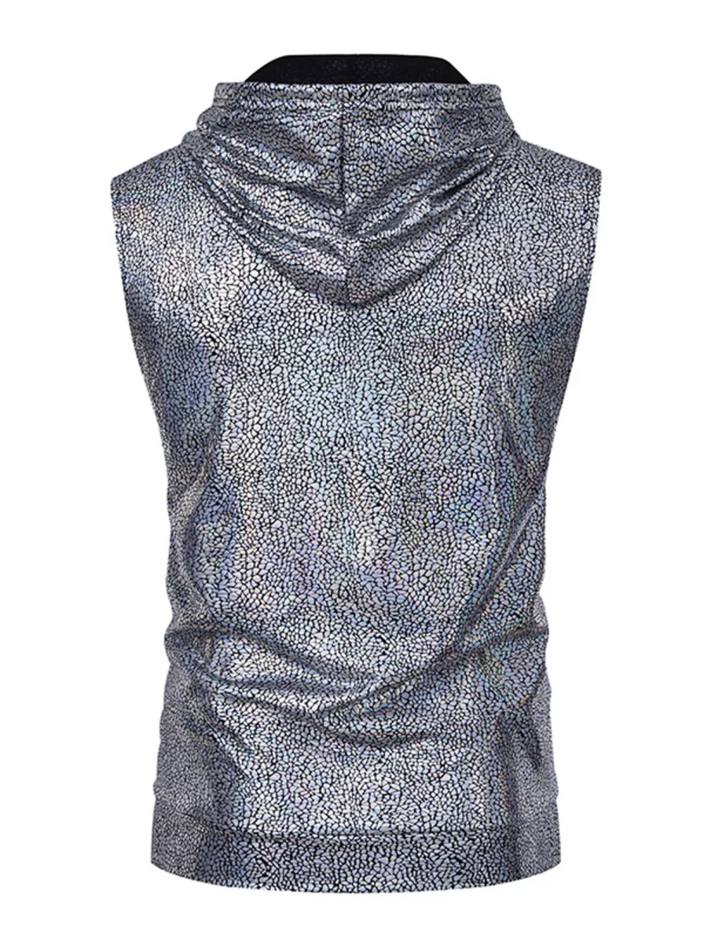 Men's Drawstring Sleeveless Hooded Top, image 4
