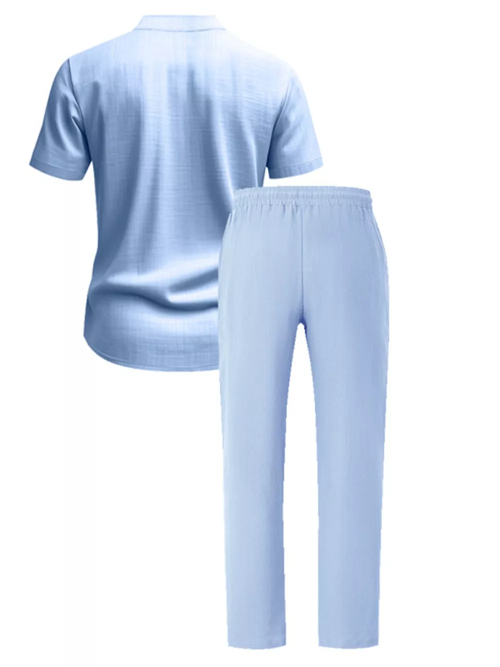 Men's Full Size Casual Button Up Short Sleeve Shirt and Pants Set Plus Size, image 10