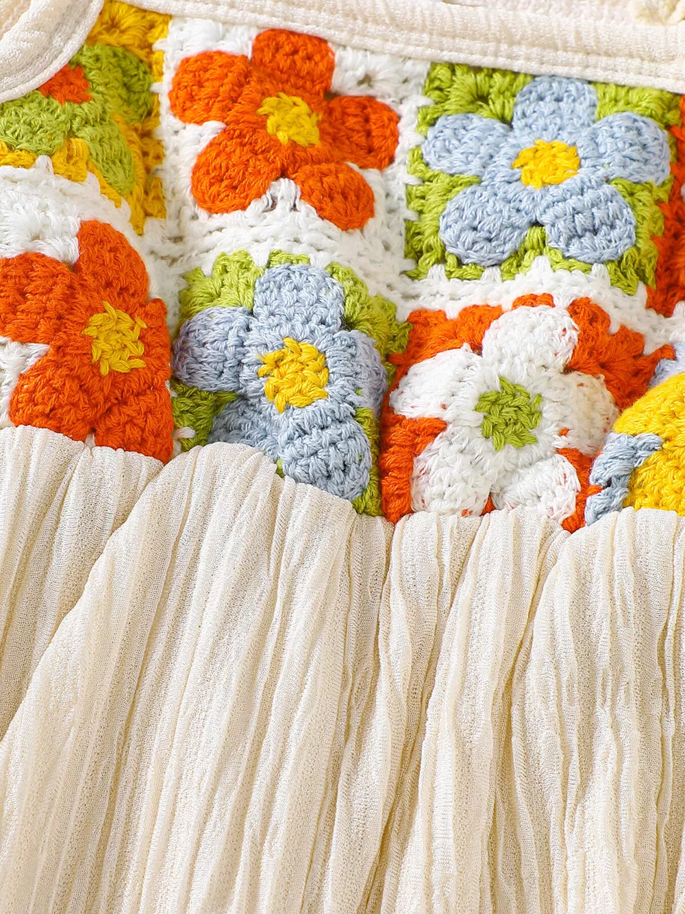 Children's Crochet Ruffle Trim Jumpsuit, image 4